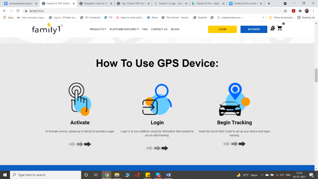 how to set up family1st gps tracker