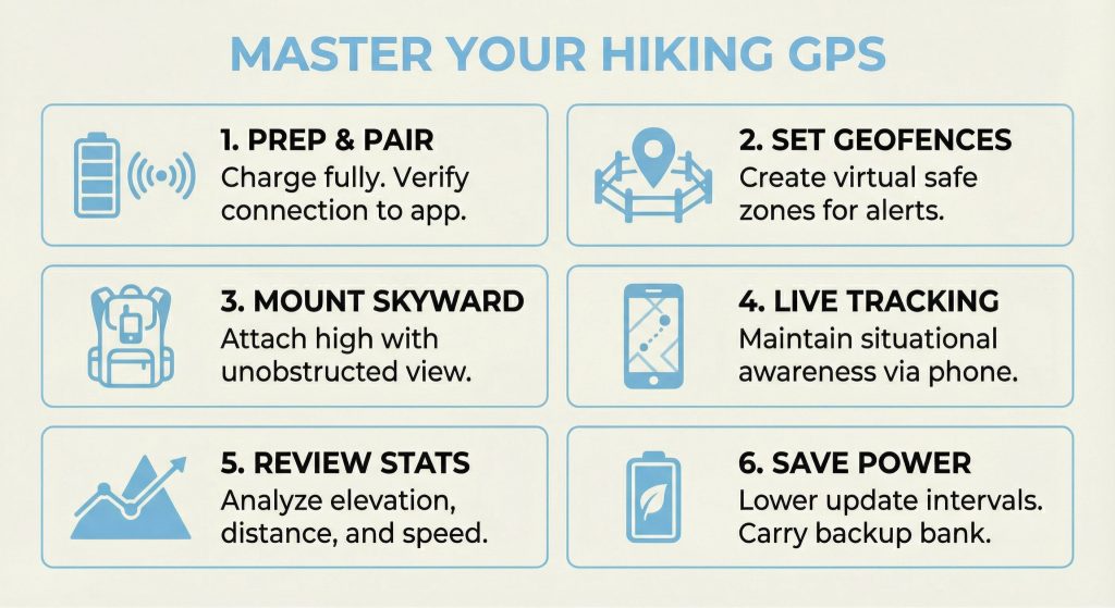 how to use gps tracker while hiking